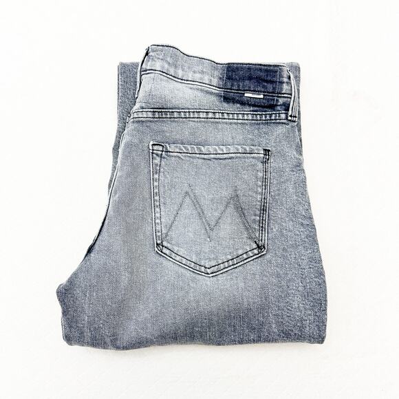 Mother Superior The Bookie Heel Drawing A Blank Gray Wide Denim Jeans Size 29